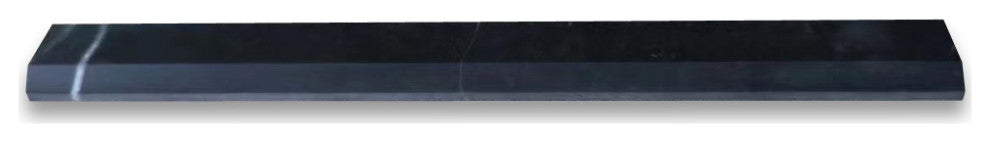 Nero Marquina Black Marble Beveled Pencil Edging Trim Molding Honed, 1 piece