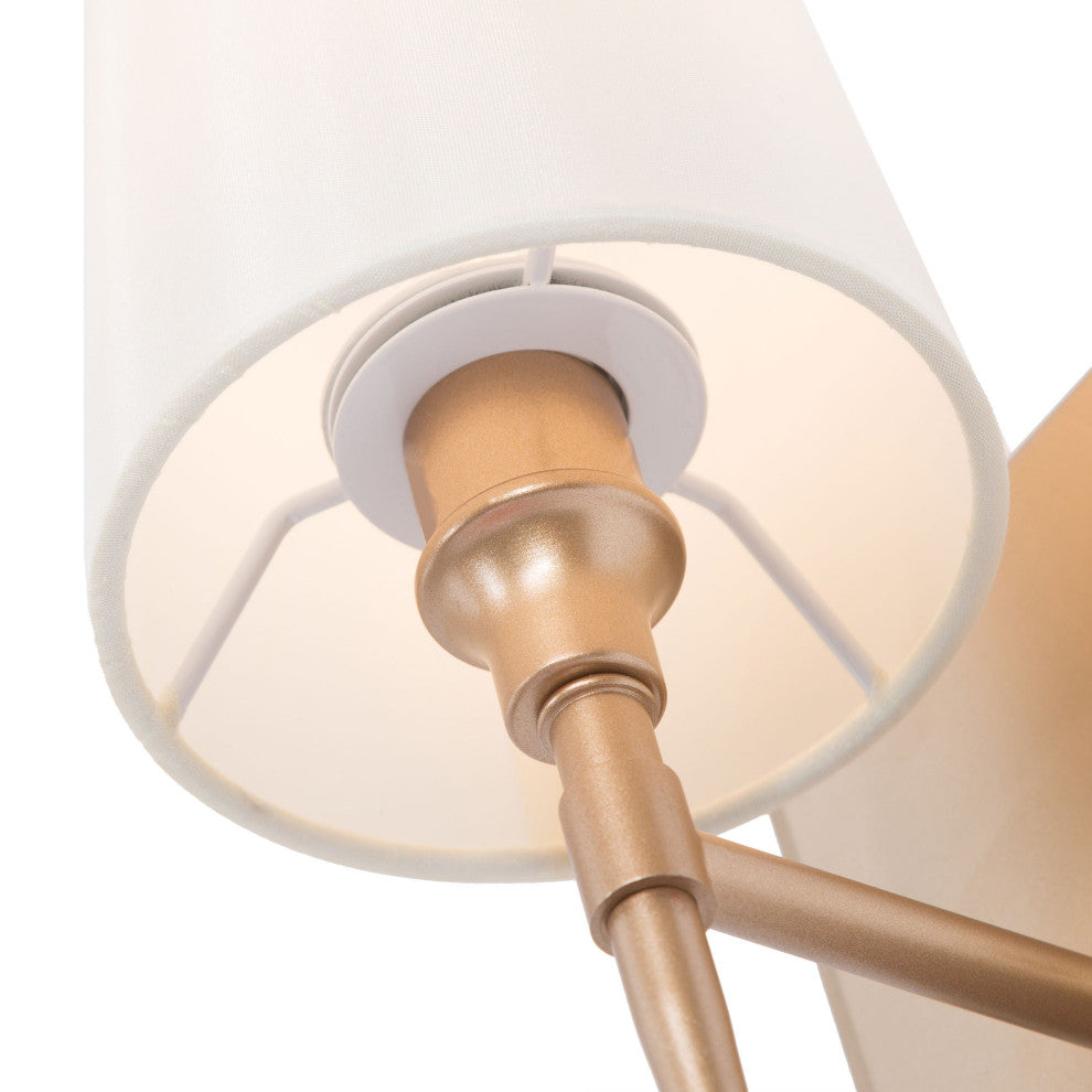 LNC Glod Traditional Bathroom Vanity Light With Fabric Shade, 1 Light