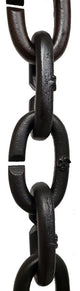 Large Cast Aluminum Oval Links Rain Chain - Black with Installation Kit, 9 Foot