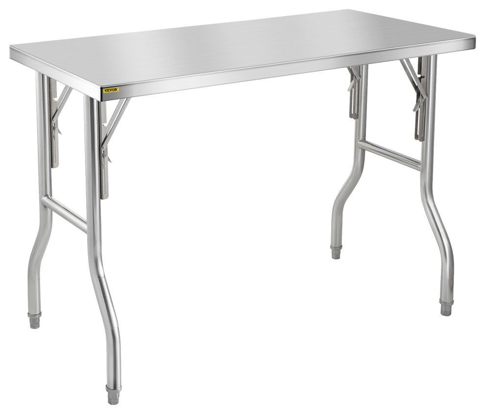 VEVOR Commercial Worktable Workstation Folding Commercial Prep Table 48 x 30 In