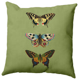 Butterflies Polyester Indoor Pillow, Apple Green, 20"x20"