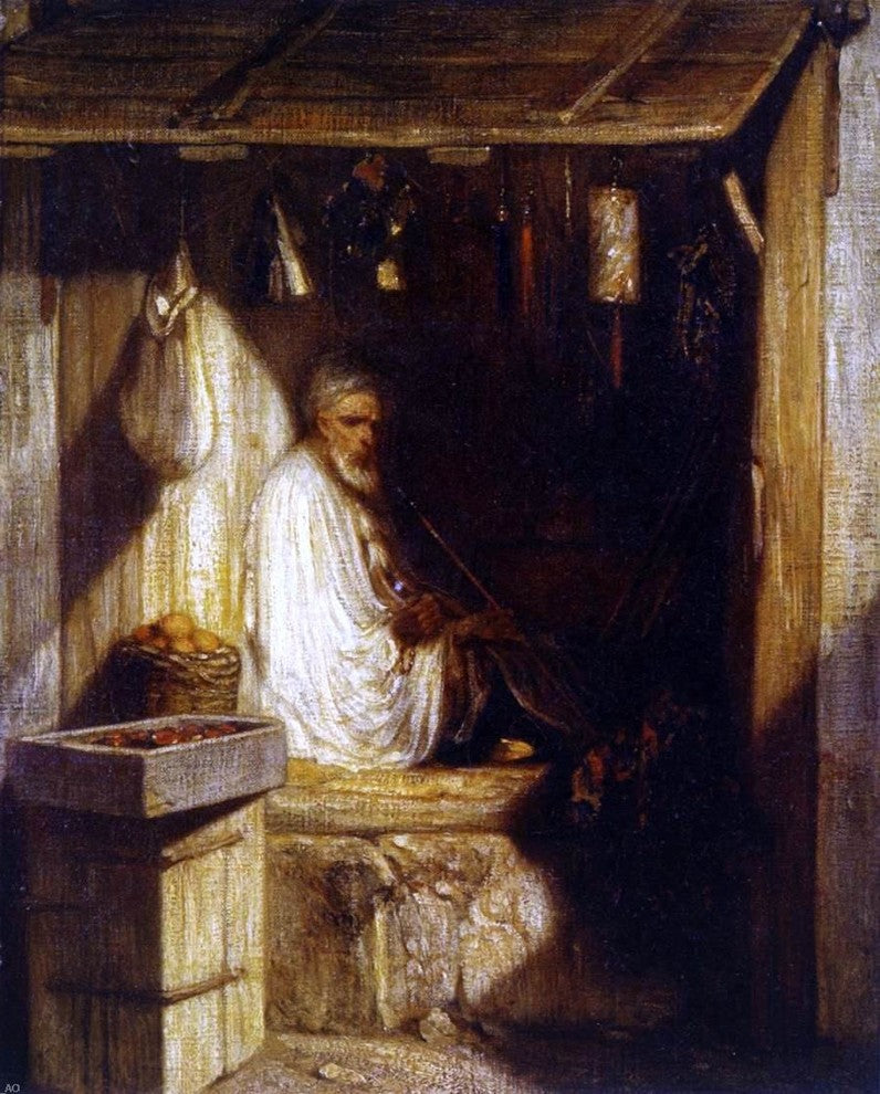 Alexandre Gabriel Decamps Turkish Merchant Smoking in His Shop Wall Decal