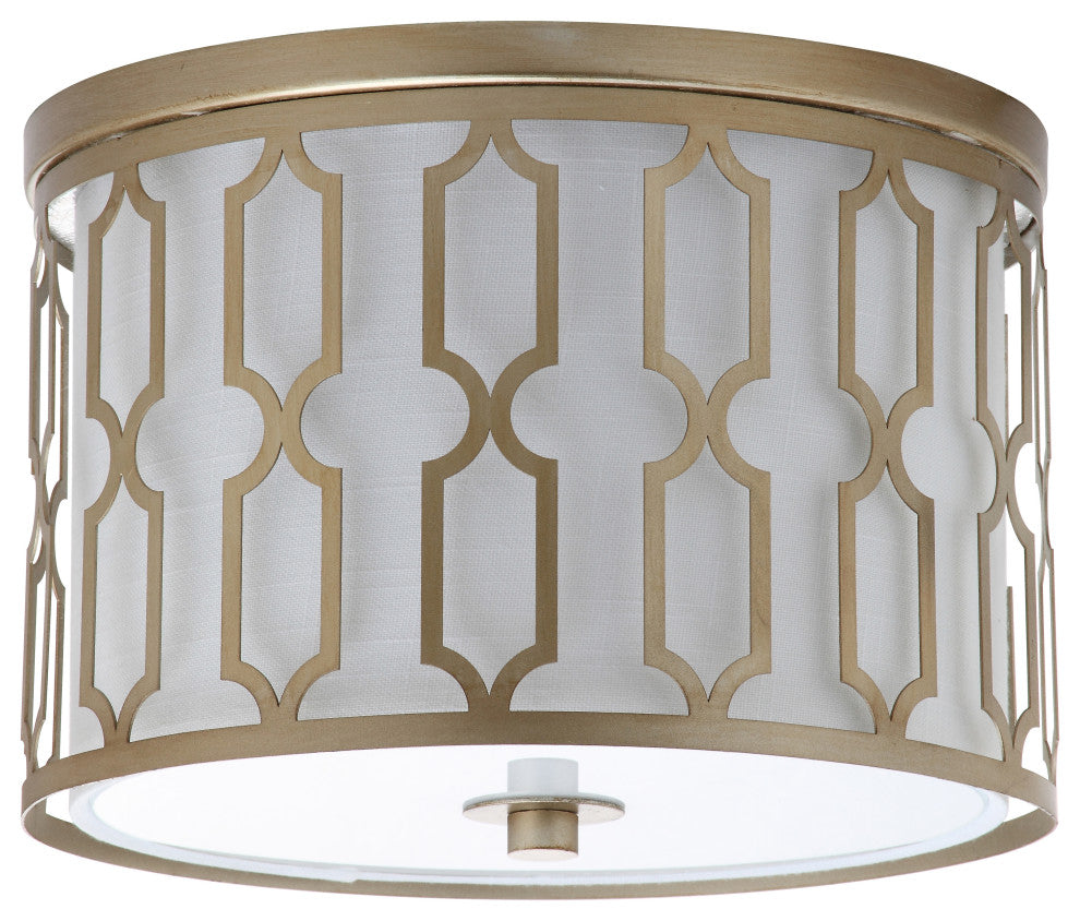Link 3-Light Metal Flush Mount, Soft Gold, 12.75"w