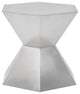 Hexa Stainless Steel Side Table, Brushed Stainless