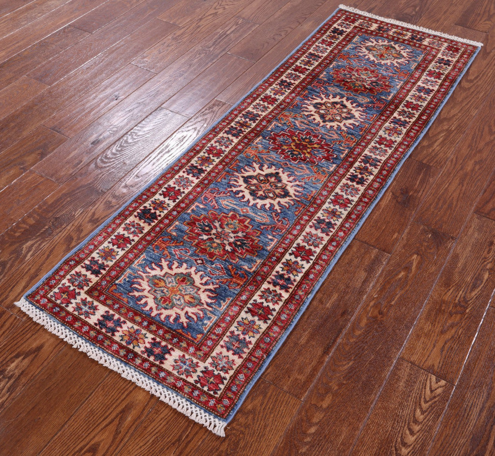 Runner Super Kazak Handmade Wool Rug 1' 10" X 5' 8" Q10306