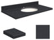 Quartz 31"x19" Vanity Top, Single Faucet Hole, Black Luxe, White Bowl
