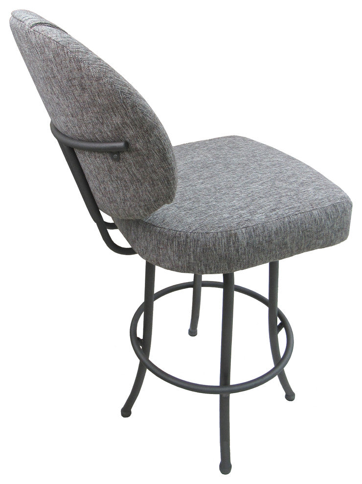 Swivel Counter Bar Stool, Mojave Gray, Gray Metal Frame, 26"
