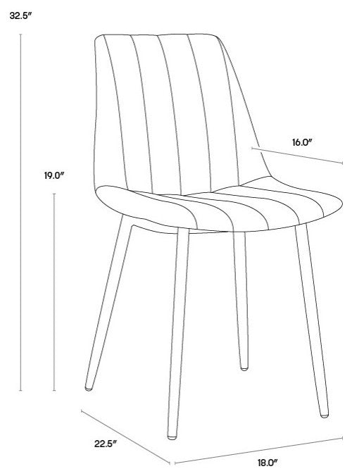 Drew Dining Chair, Black, Bravo Portabella, Set of 2