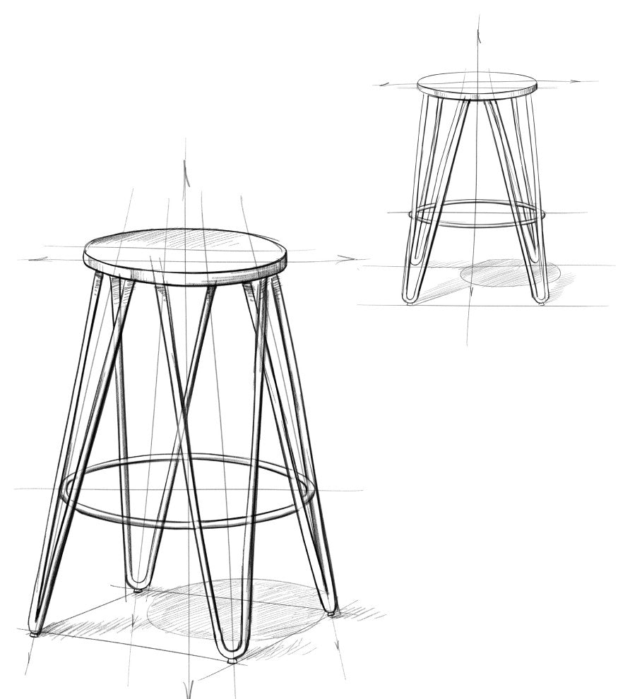 Simeon 24 inch Metal Counter Height Stool with Wood Seat