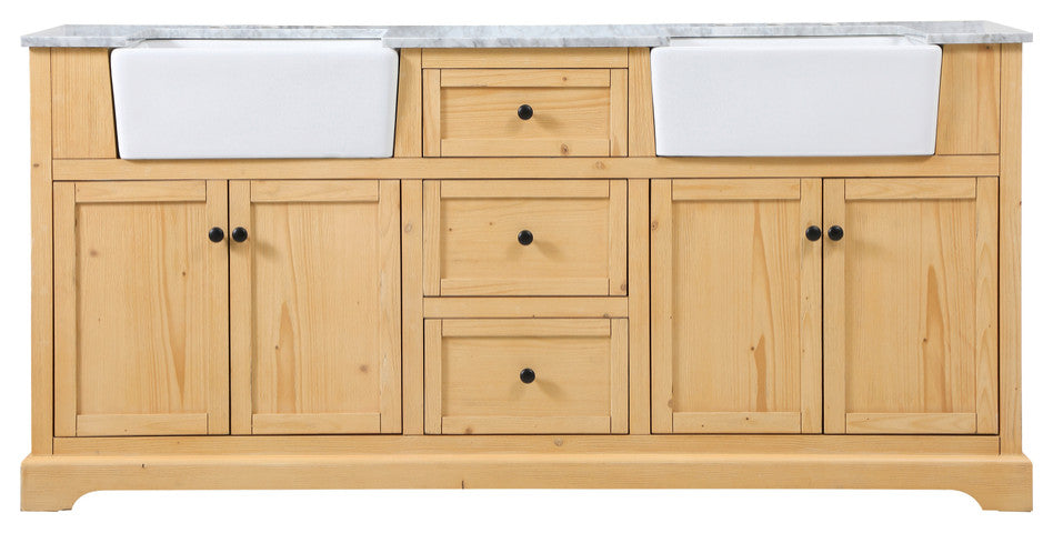 Home Living 22" Farmhouse Natural Wood-Light Bathroom Vanity