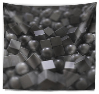 Balls and Cubes 3D Design Abstract Wall Tapestry, 92"x78"