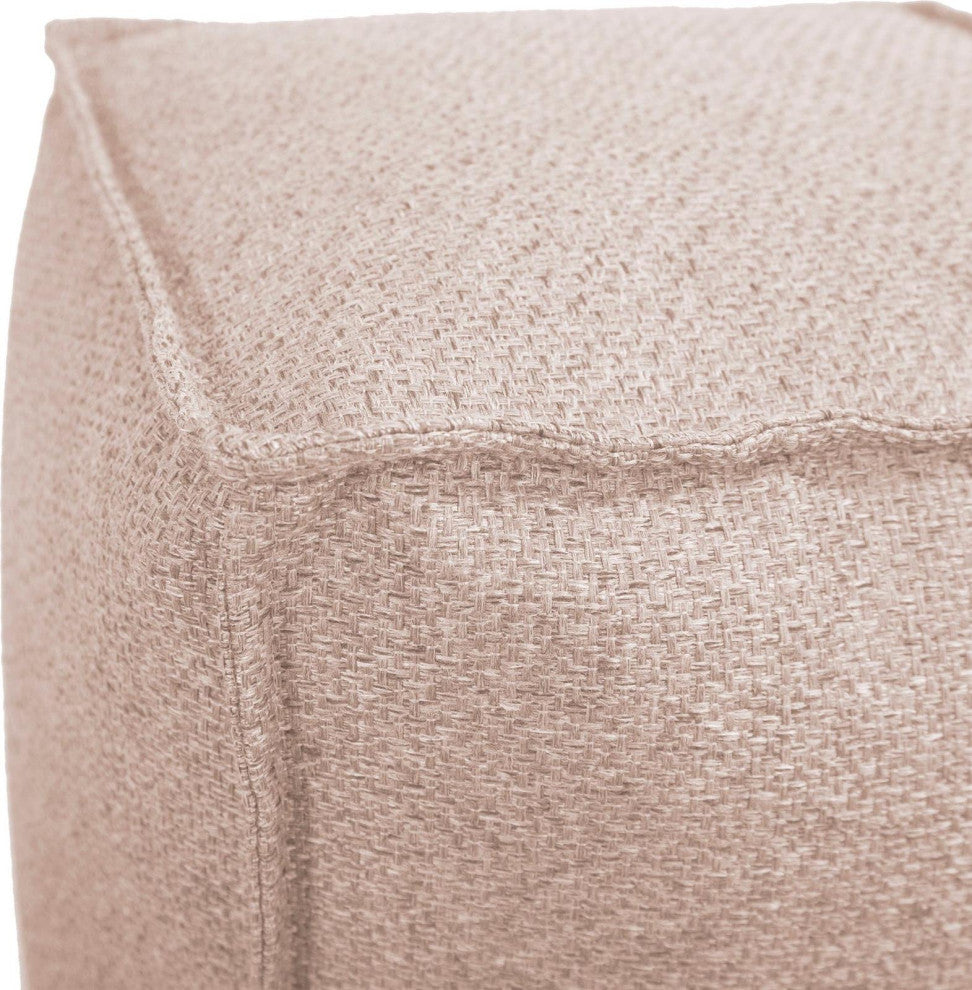 Traditional Panama Taupe Square Pouf