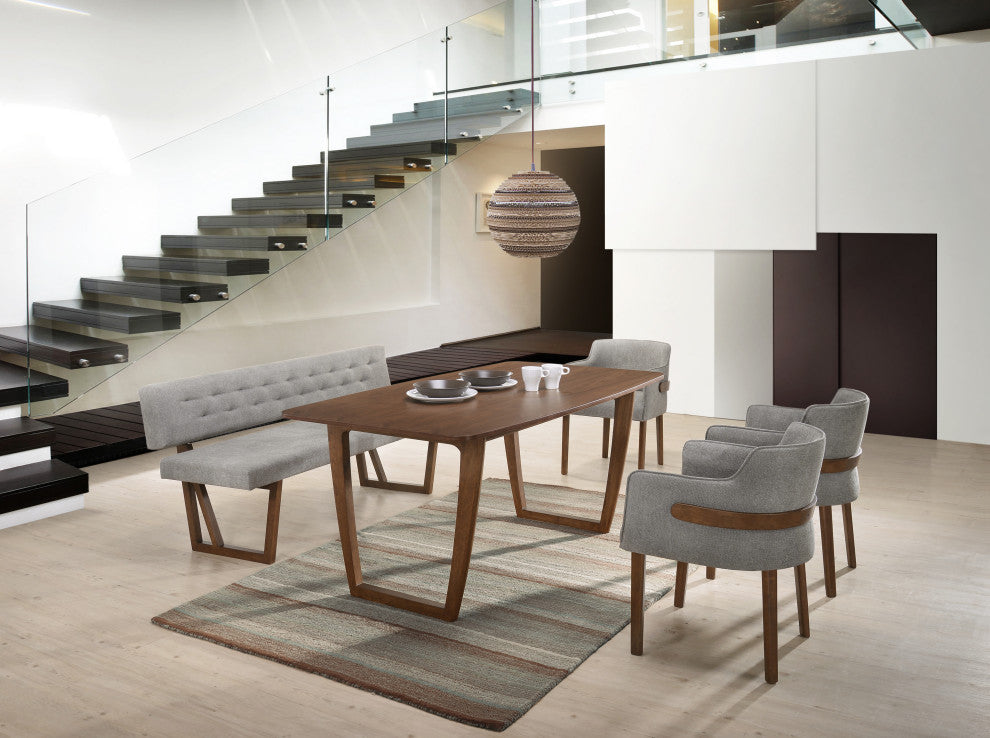 Modrest Jordan Gray and Walnut Dining Chairs, Set of 2, Charcoal