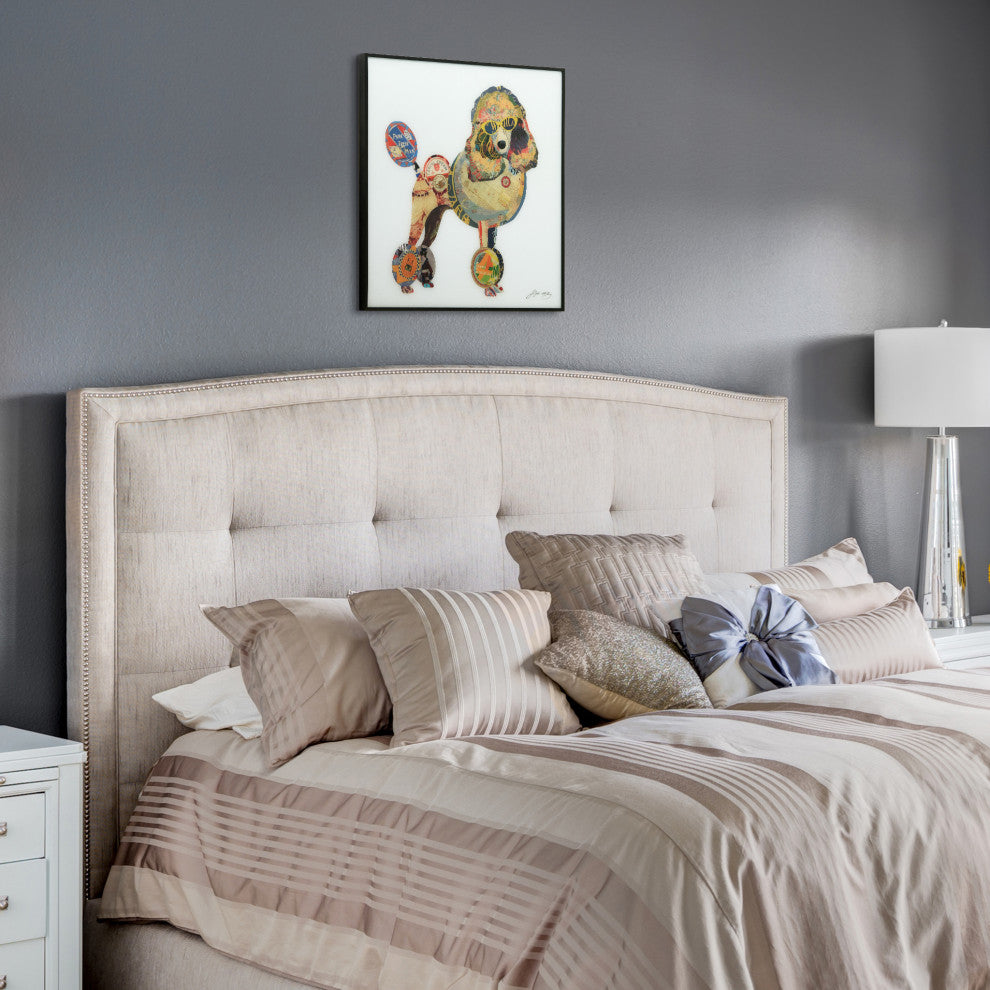 "Poodle" Printed Wall Art With Black Anodized Aluminum Frame