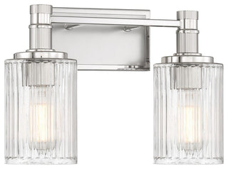 Concord 2-Light Bathroom Vanity Light, Silver and Polished Nickel
