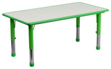 Green Plastic Height Adjustable Activity Table With Gray Top