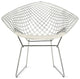 Diamond Lounge Chair, Chromed Steel With Leatherette Pu Pad, Set of 2