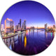 Jacksonville Florida City Cityscape, Photo Disc Metal Artwork, 11"