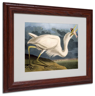 'Great White Heron' Matted Framed Canvas Art by John James Audubon