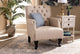 Belan Classic and Traditional Beige Fabric Upholstered Button Tufted Armchair