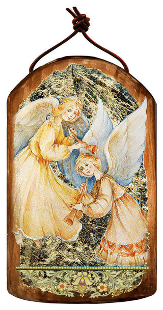 Icon Angels Watching Over You Wooden Ornament