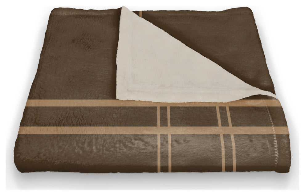 Brown Plaid Fall Lines 3 50"x60" Coral Fleece Blanket