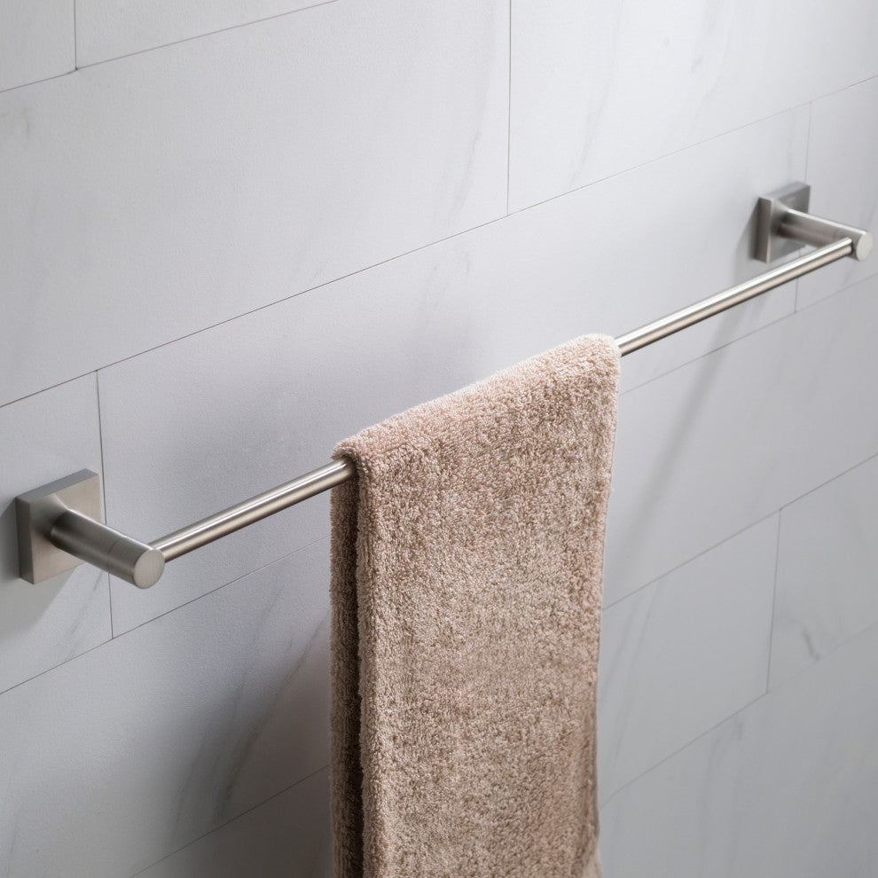 Ventus Bathroom 24" Towel Bar, Brushed Nickel