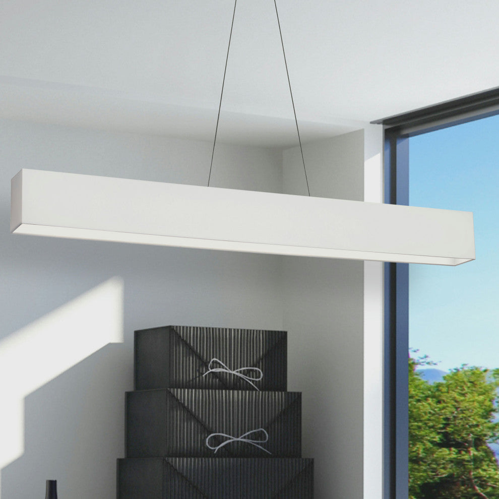Aubrey 30W Horizontal Matte Black Pendant w/ White Shade, AUB-S5130HP-MB-790