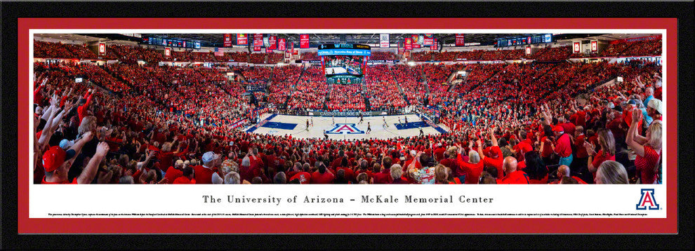 Arizona Wildcats Basketball Panoramic Poster Print, Select Frame