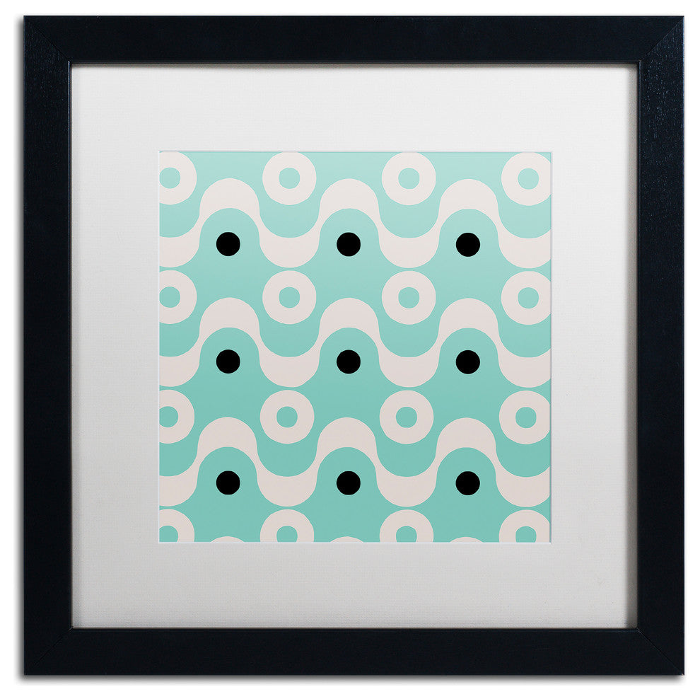 Color Bakery 'Fifties Patterns II' Art, Black Frame, White Matte, 16"x16"