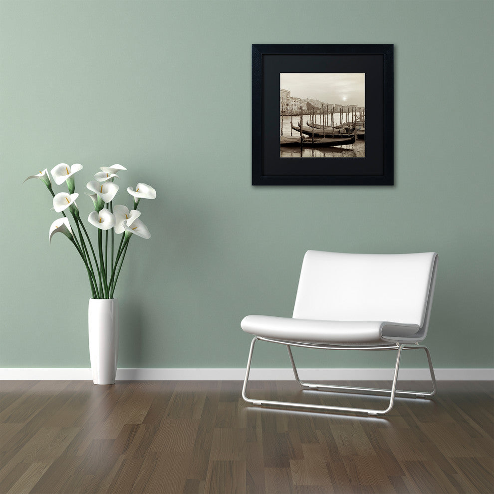 Alan Blaustein 'Venezia 11' Art, Black Frame, Black Mat, 16x16