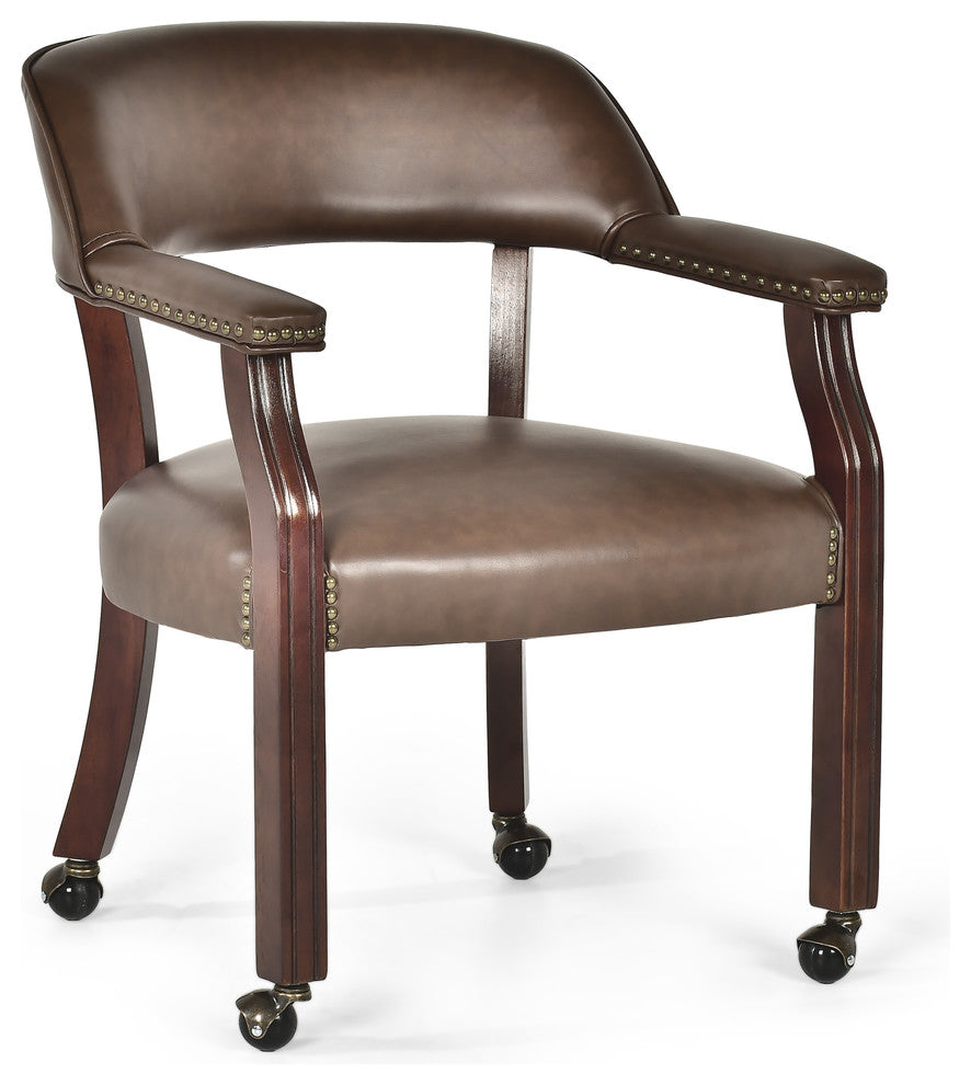 Tournament 5-Piece Dining/Game Table Set, Brown
