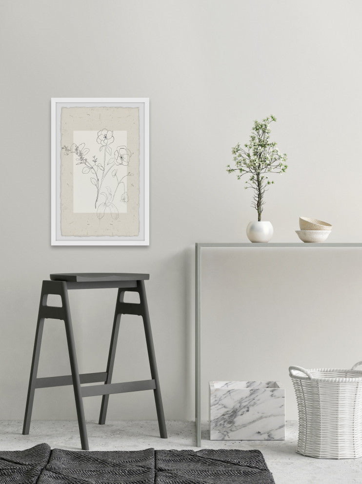 "Floral Sketch" Framed Painting Print, 30x45
