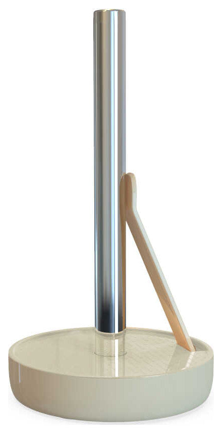 Aluminum Kitchen Paper Towel Holder, Marble Finish Tissue Paper Dispenser, Beige