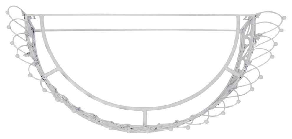 Decorative Metal Curtain or Canopy Crown, White Finish