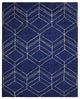 HAND KNOTTED LOOM SILK ECO-FRIENDLY RUGS-6'x9',Rectangle,Blue Beige,Geometric