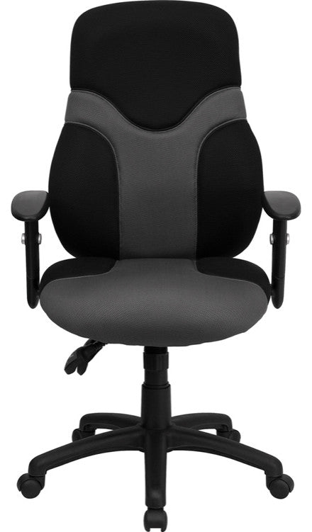 Flash Furniture High Back Mesh Office Swivel Chair in Black and Gray