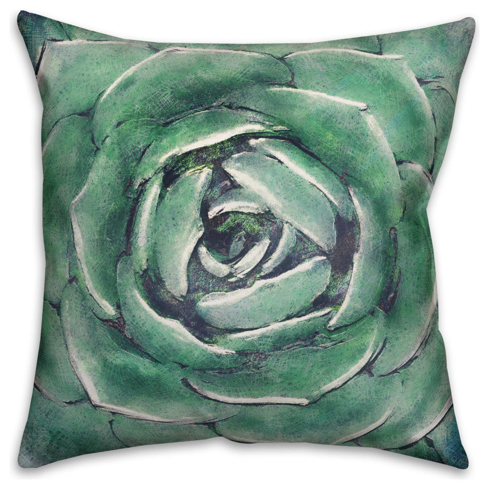 Light Emerald Succulent 18"x18" Outdoor Throw Pillow