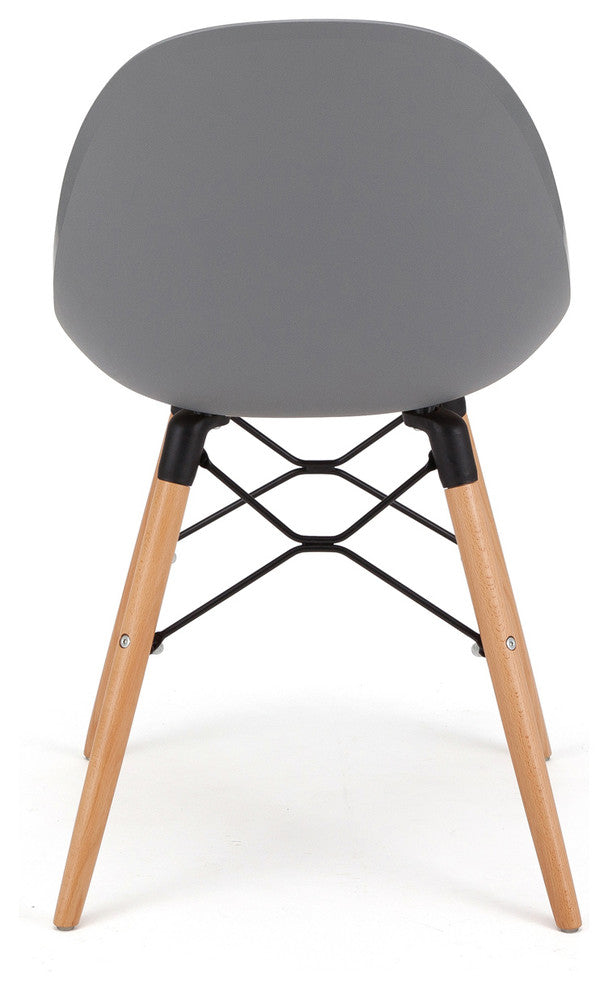Seline Series Modern Accent Dining Chair with Beech Wood Legs , Gray