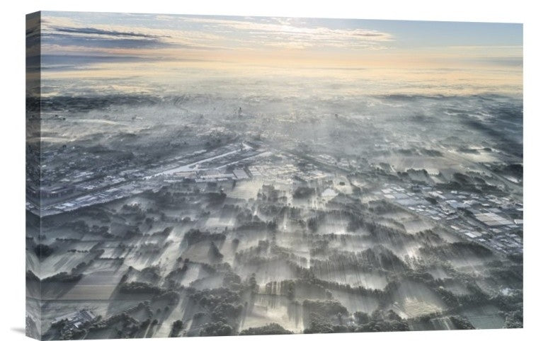 "A Misty Morning" Stretched Canvas Giclee by Kos Karathanasis, 18x12"
