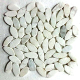 Super White Oval Marble Mosaic Tile - Hand-Sorted Pebbles for Stylish Bathroom