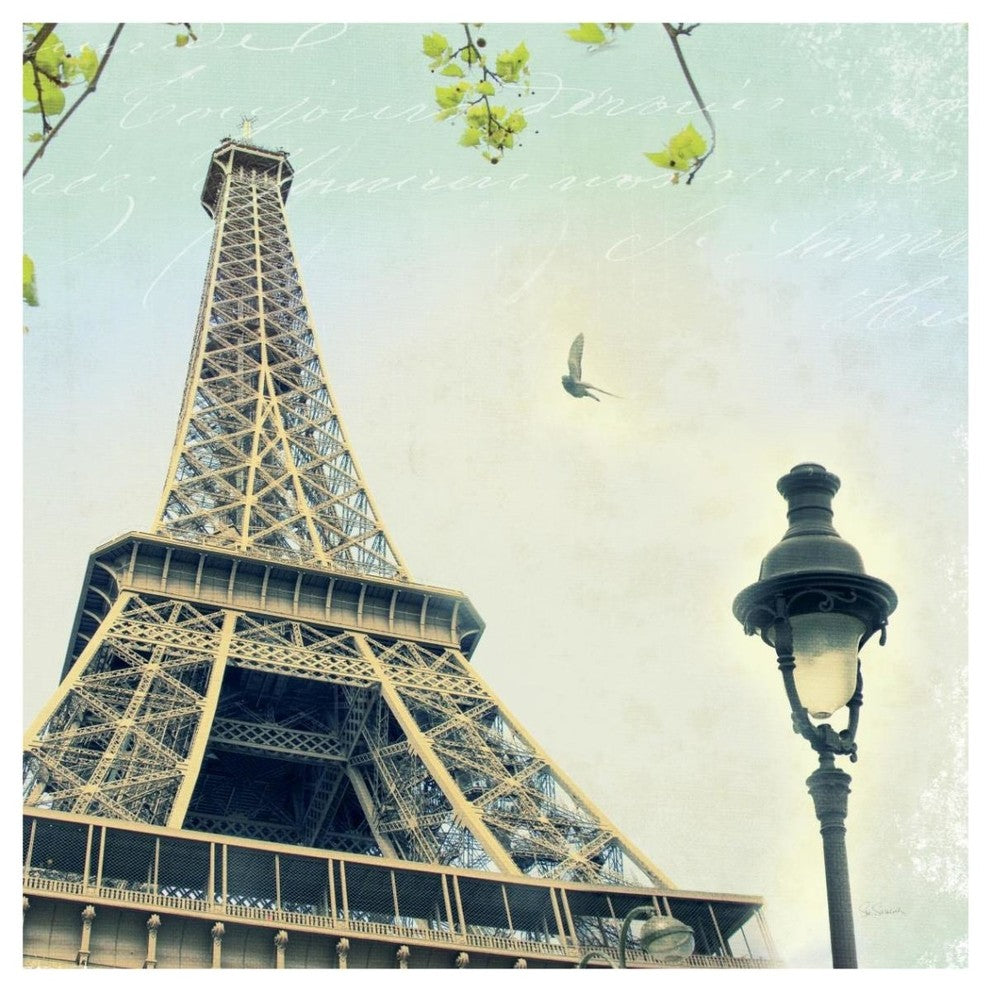 "Paris Eiffel Letter" Digital Paper Print by Sue Schlabach, 42"x42"