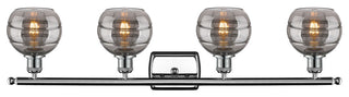 Ballston-Rochester 4-Light 36" Bath Vanity Light, Polished Chrome, Light Smoke