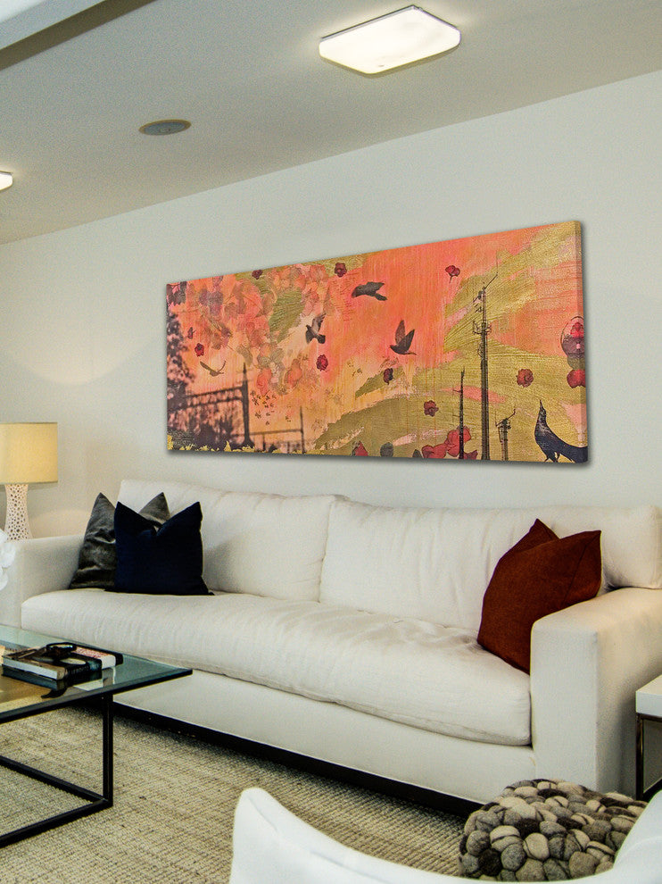 "Dancing Crow" Painting Print on Canvas by Tracy Silva Barbosa