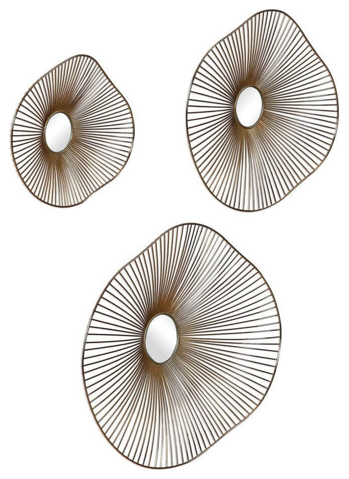 Uttermost Avarie 25x21" Gold Metal Wall Art, 3-Piece Set