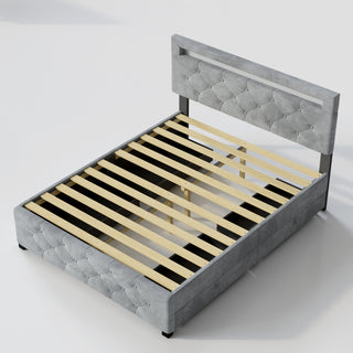 Gewnee Queen Size Upholstered Platform Storage Bed Frame
