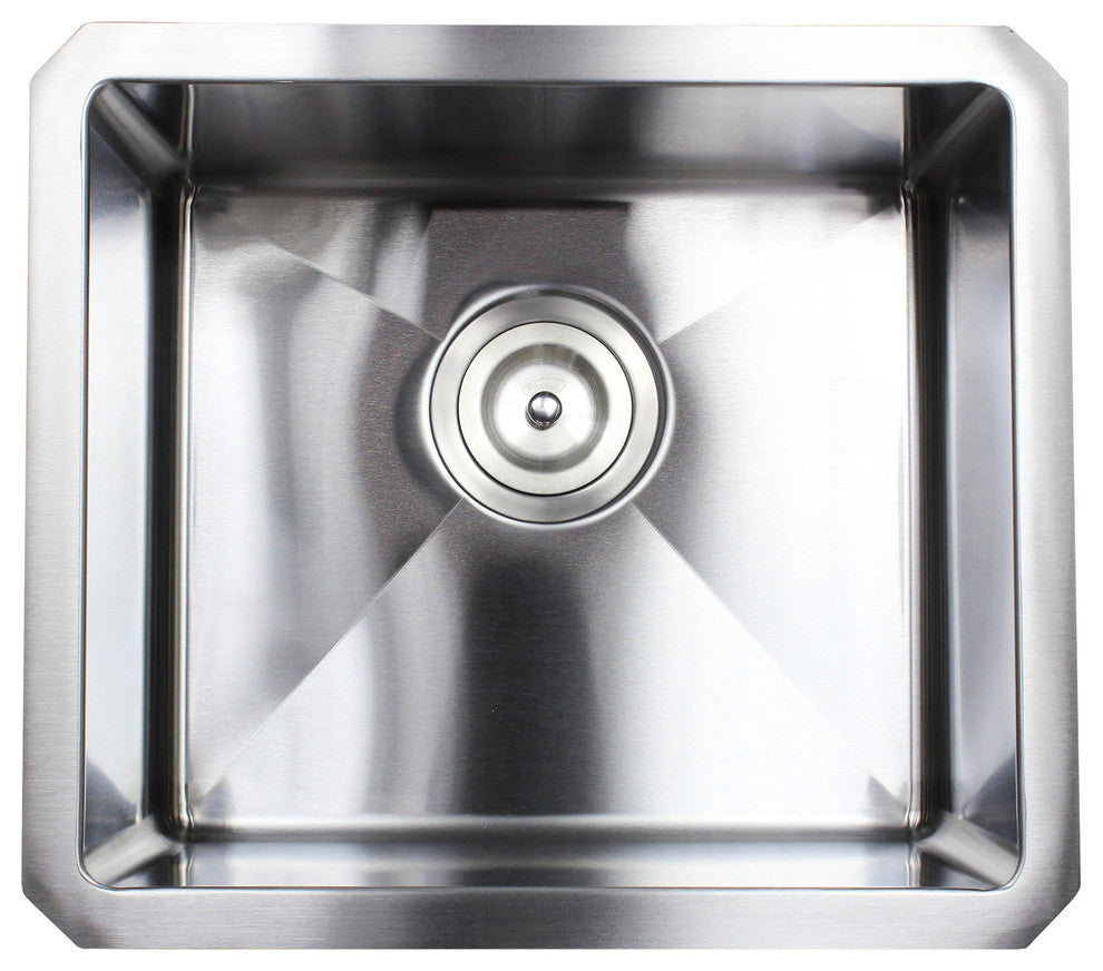 17" 16 Gauge Undermount Single Bowl Stainless Steel Sink Package