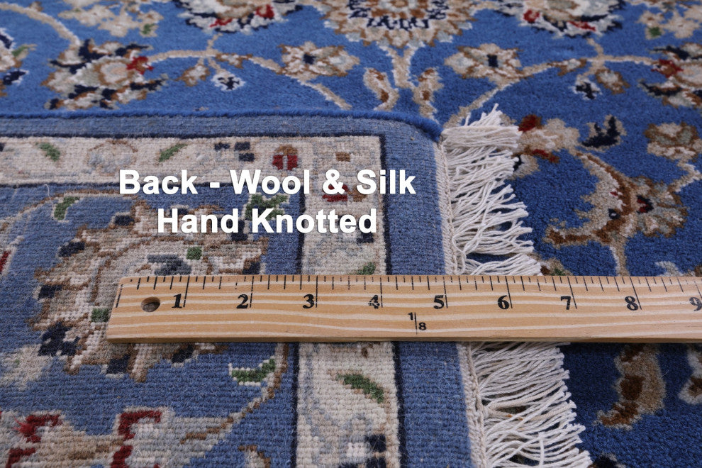 Runner Wool & Silk Persian Nain Hand-Knotted Rug 4' 1" X 12' 1" - Q13150