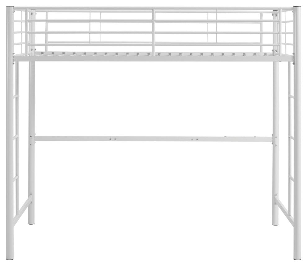 Roseto WEIF11679 Twin Steel Loft Bed - Silver