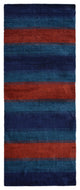 HAND KNOTTED LOOM SILK AREA RUGS-2'8''x12',Runner,Blue Light Blue,Contemporary